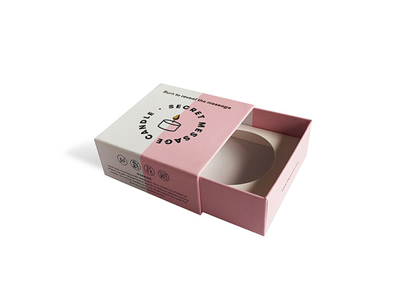 Customized Scented Candle Gift Box , Side Pull Cardboard Candle Boxes