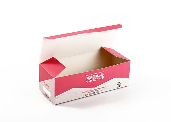 Custom Logo Foldable Decorative Boxes Full Color Pink Paper Box For Zips