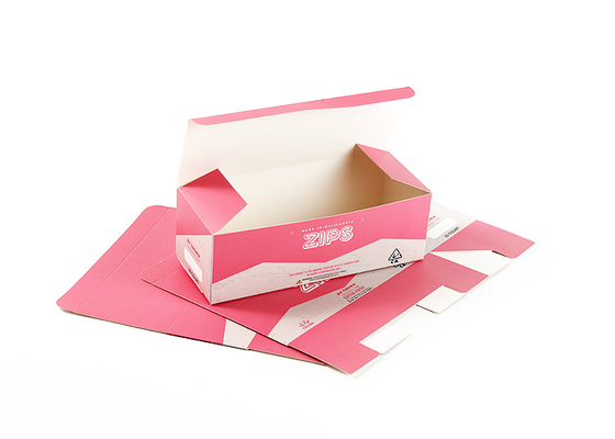 Custom Logo Foldable Decorative Boxes Full Color Pink Paper Box For Zips