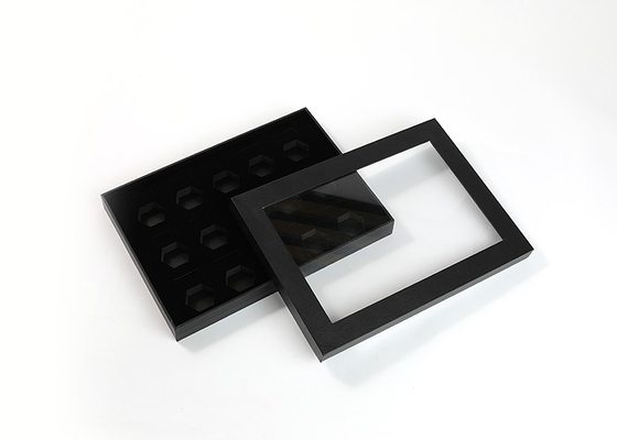 Black Lid Off Electronics Cardboard Box 150gram Paper With Window