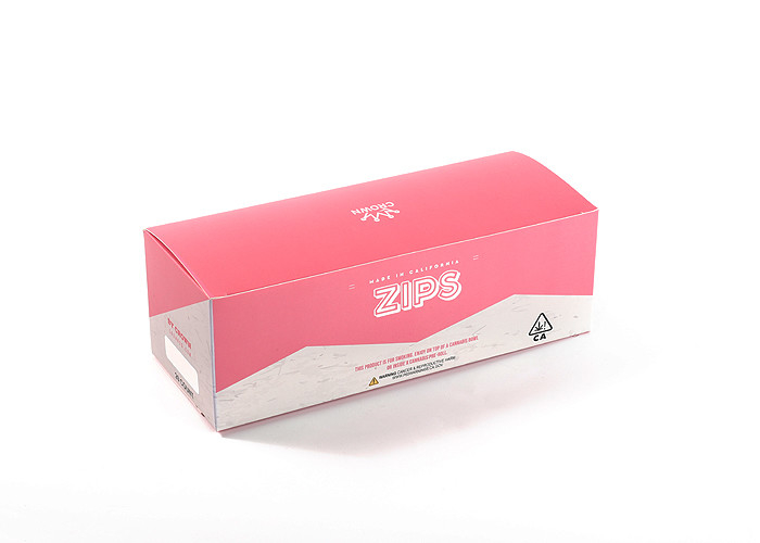 Custom Logo Foldable Decorative Boxes Full Color Pink Paper Box For Zips
